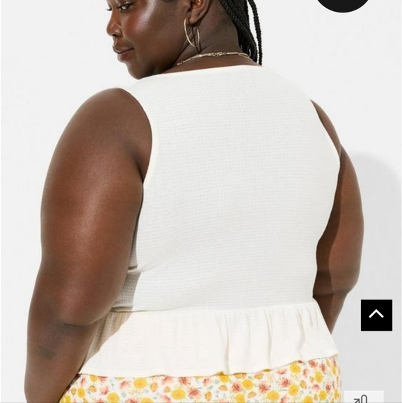 Torrid Texture Knit High Neck Ruffle Crop Top - Picture 6 of 9